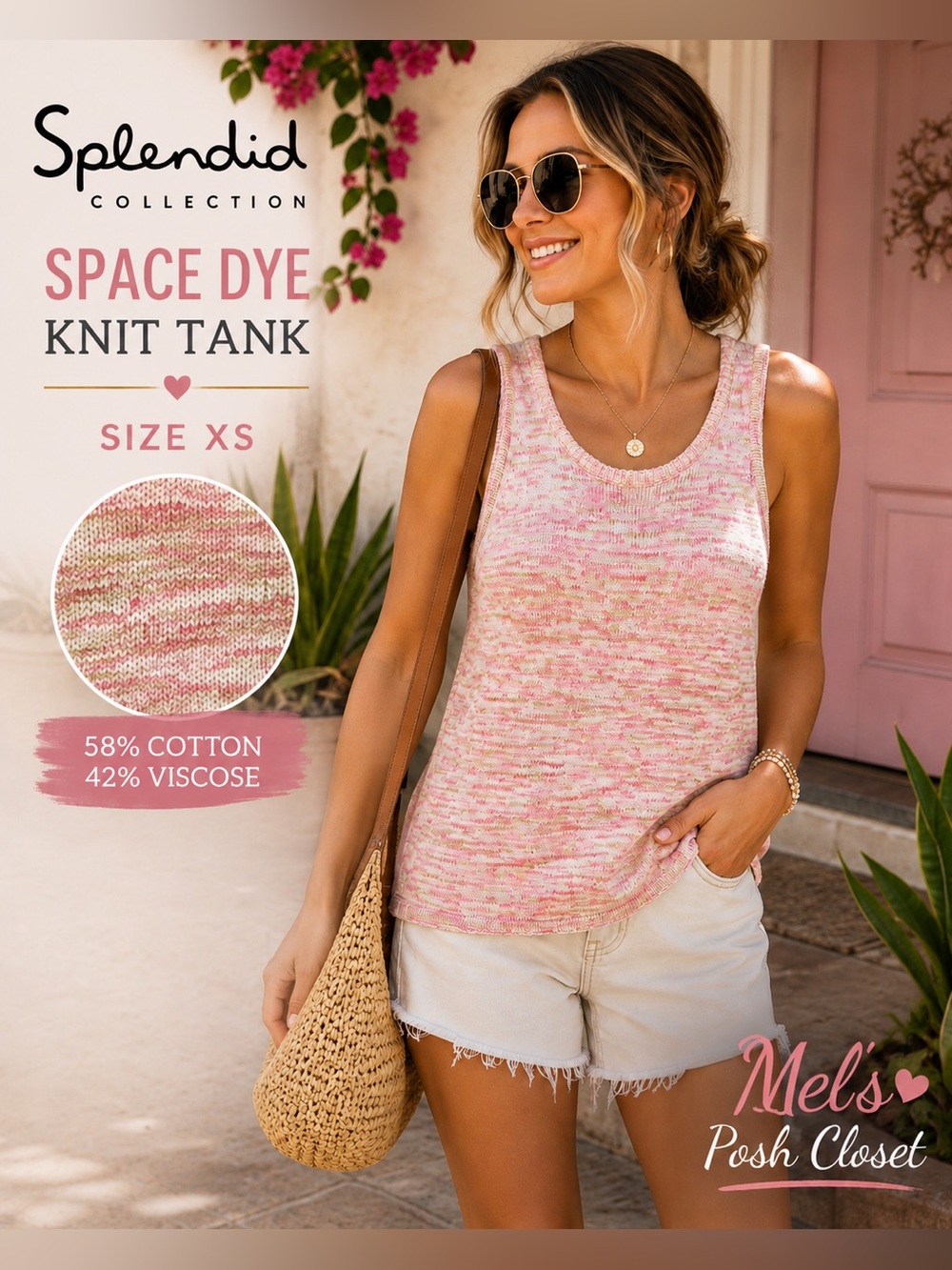 🌸 Splendid Collection Space Dye Knit Tank – Size XS